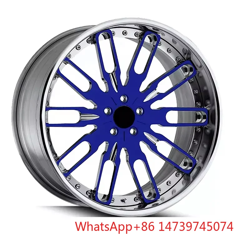 JZ Custom 3 Piece Deep Dish Lip Brushed Wheels Black and Red 18 19 20 21 22 23 24inch Forged Wheels Rims for W221 W222 G500