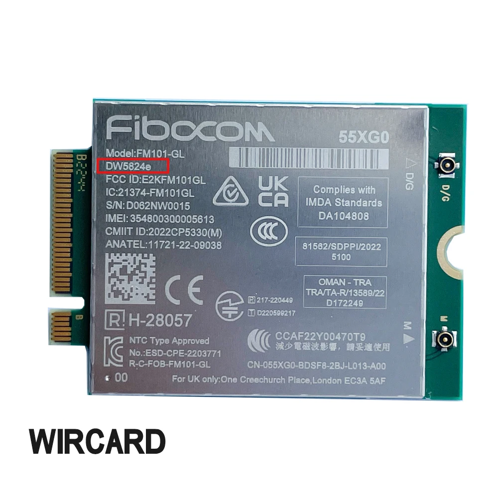 FM101-GL DW5824e DW5824e-eSIM LTE 4G, módulo M.2, Tarjeta 4G, Cat6, 300Mbps, para ordenador portátil