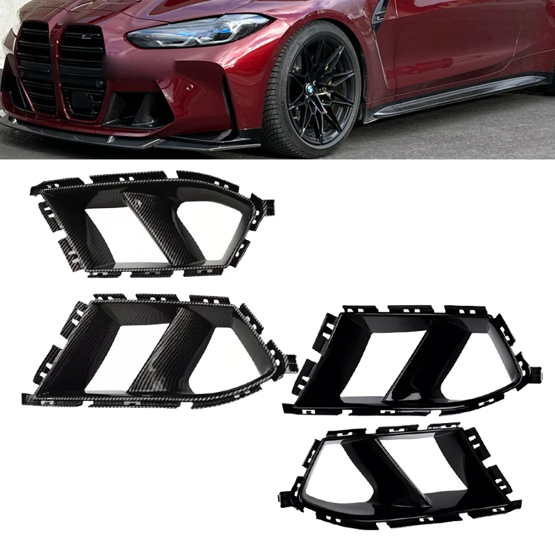 

Front Bumper Side Air Vent Trim For BMW G80 M3 G82 G83 M4 2021-2024 Fog Light Lamp Hood Intake Frame Cover Grille