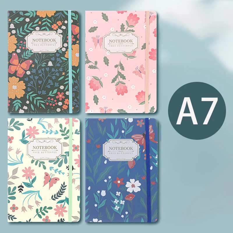 Bview Art 1 pcs A7 Hardcover Notebook Journal, Ruled Pocket Small Notebook Notepad Planner (4 Choose One Random Color)