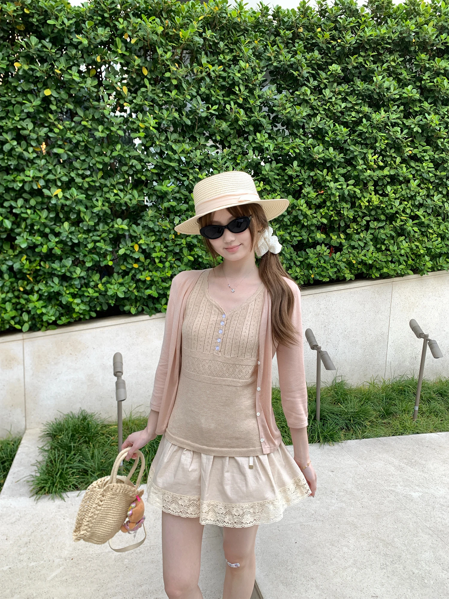 

Модная женская плиссированная юбка А-силуэта с кружевной вышивкой и пэчворком, с завышенной талией, новинка 2026 года, для уличного стиля