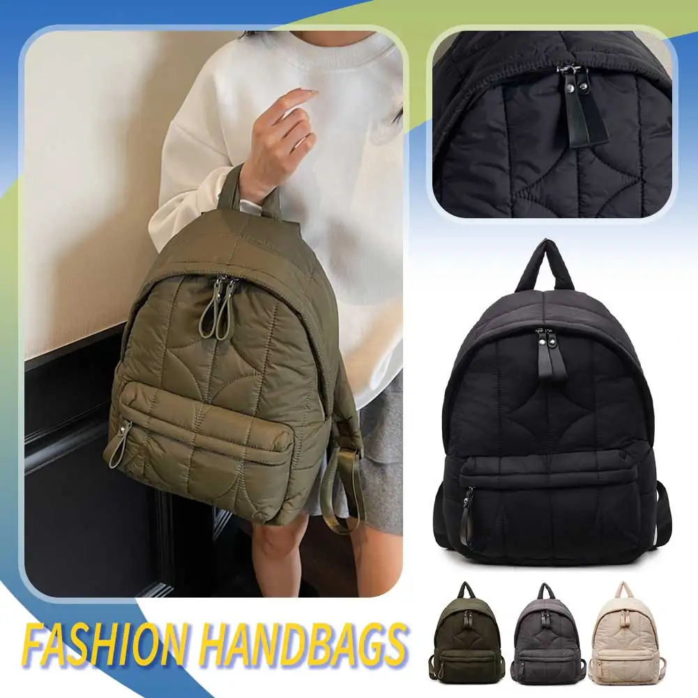 حقيبة ظهر لتخزين الكتب والسفر بلون سادة للرجال والنساء، حقيبة كمبيوتر محمول خفيفة الوزن مبطنة بالقطن مع حزام قابل للتعديل #3