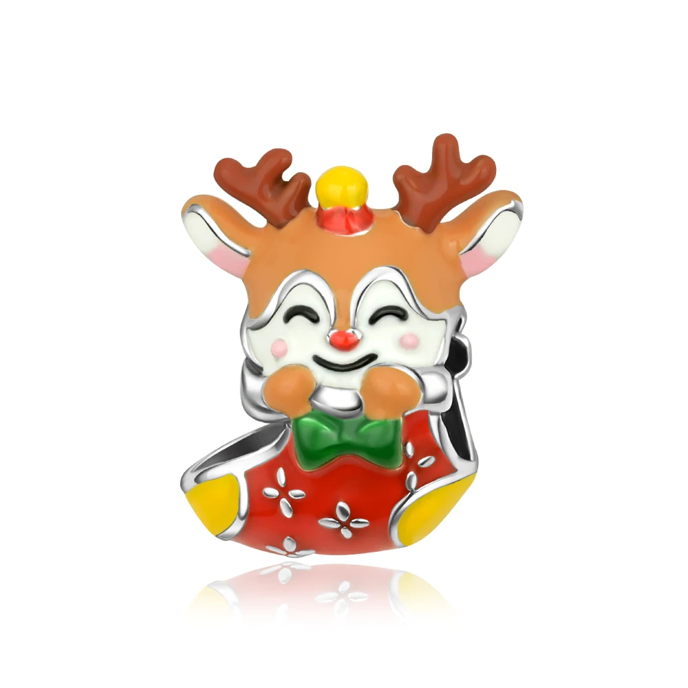 

Ahthen из стерлингового серебра 925 пробы с бусинами в виде оленя, носки, висячие подвески, подходят для браслетов-цепочек в виде змеи, ожерелья для женщин, изготовление ювелирных изделий