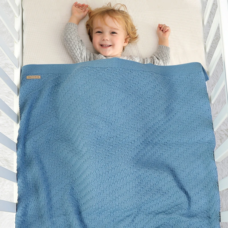 بلون 70 سنتيمتر * 90 سنتيمتر 0-24 أشهر الوليد الطفل قماط يلتف لينة الرضع الأمن البطانيات محبوك الاكريليك الطفل البطانيات