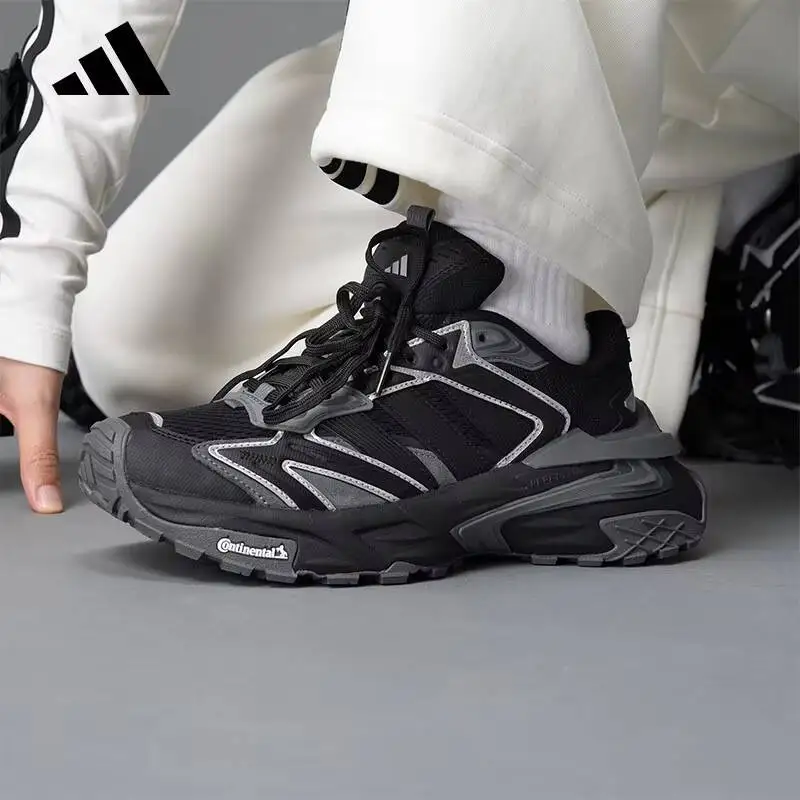 Mens Adidas JQ1666 Chunky Dad Shoes Black Silver Grey Casual Sneakers REPETTOR Midsole Continental Rubber Outfit
