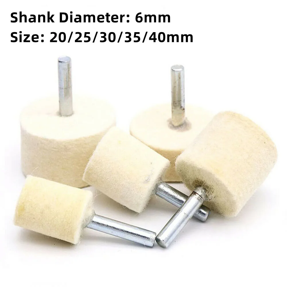 6mm 4 "trzonek 20-40mm podkładka filc wełniany polerowanie tarcza polerska głowica szlifierska metale narzędzia obrotowe koła narzędzie wiertarka szlifierka elektryczna
