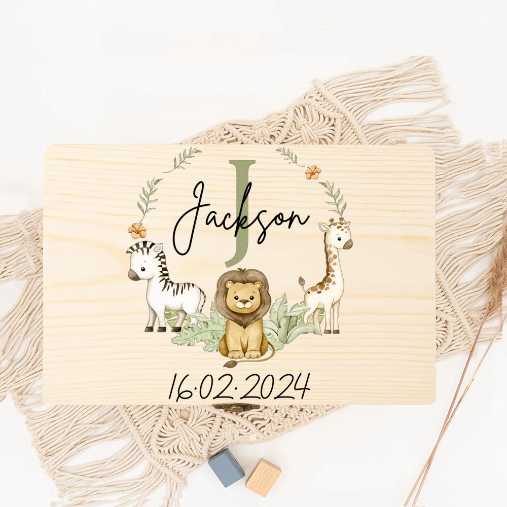 Personalized Baby Wooden Memory Box Newborn Birth Stats Boxes Custom Name Infant Keepsake Box Umbilical Cord Boxbaby Shower Gift