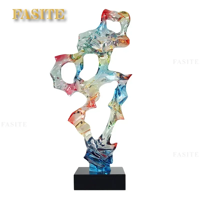 For Taihu Stone Color Sculpture Artwork Living Room Porch Home Hotel Club Office Decoration Ornament Modern Abstract Statue