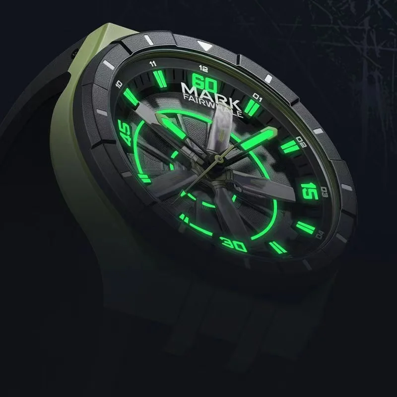 Reloj de cuarzo con volante de inercia para hombre, nuevo diseño, color negro y gris, diseño de lujo, 2025