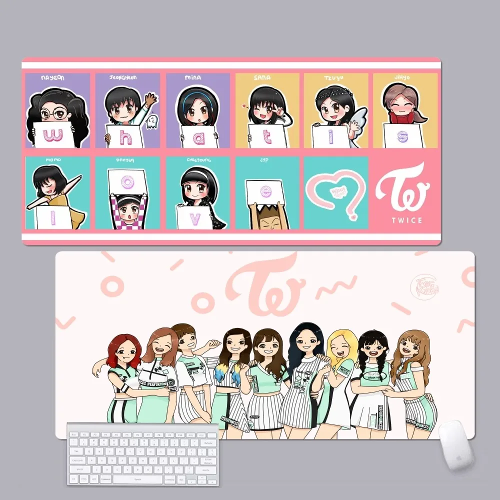 T-TWICE BAND Mousepad INS Tide Large Cartoon Anime Gaming Mouse Pad Keyboard Mouse Mats Desk Mat Accessories