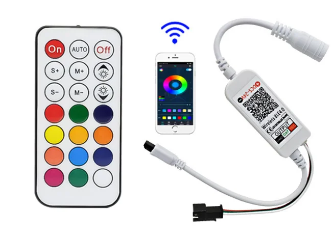 DC5-24V Controller musicale a strisce LED 12V 21key telecomando Bluetooth-Controller compatibile per 2812 2811 pixel indirizzabili nastro adesivo