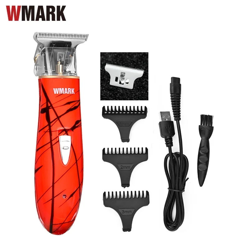 

WMARK NG-201 Red/Yellow Zero-cut Trimmer Detail Trimmer Beard Car Hair Clipper Electric Haircut Razor Edge T-wide Blade