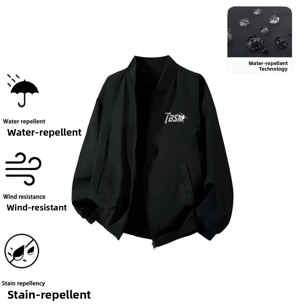 جاكيت رياضي أمريكي الطراز للجنسين لفصلي الربيع والخريف، فضفاض وعملي، مناسب للأزواج، بقصة قياسية وأكمام طويلة وسحاب #2