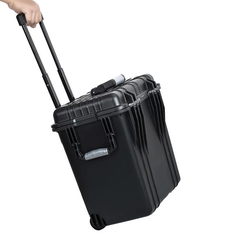 Pull Rod Toolbox Portable Equipment Protective Box Waterproof Safety Instrument Storage Box 19.5-inch Toolbox with Grid Sponge