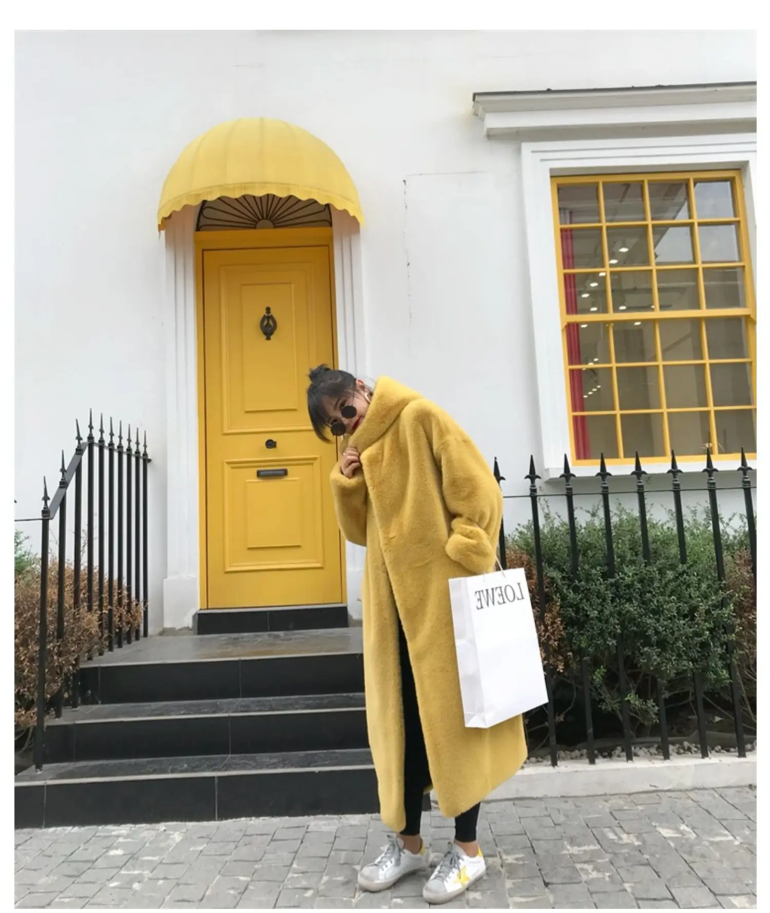 

New Autumn Winter Thick Plush Hooded Coat Korean Version Imitation Mink Fur Long Womens Outer Jacket