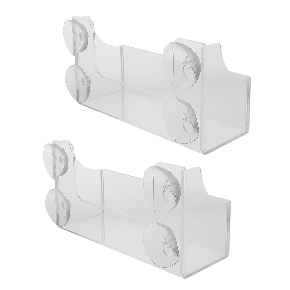 

2pcs Beverage Cup Rack Acrylic Fridge Door Organizer Bottle Holder Storage Suction Cup Refrigerator Rack Organizer Shelf