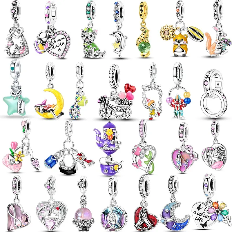 

Оригинальные подвесные бусины из стерлингового серебра 925 пробы, милый светящийся кулон, подходит для очаровательного женского браслета, изготовление ювелирных изделий своими руками, подарок