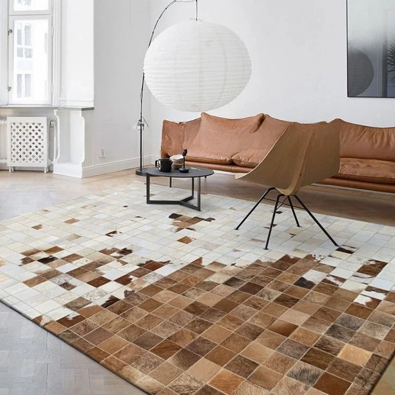 Cowhide carpet, splicing household simple living room coffee table mat, bedroom bedside blanket