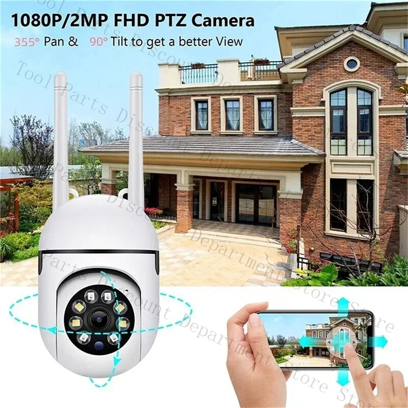 Outdoor , 2.4GHz WiFi Home Security, 1080P Dome Surveillance Cameras 360° View, 2-Way Audio Rare