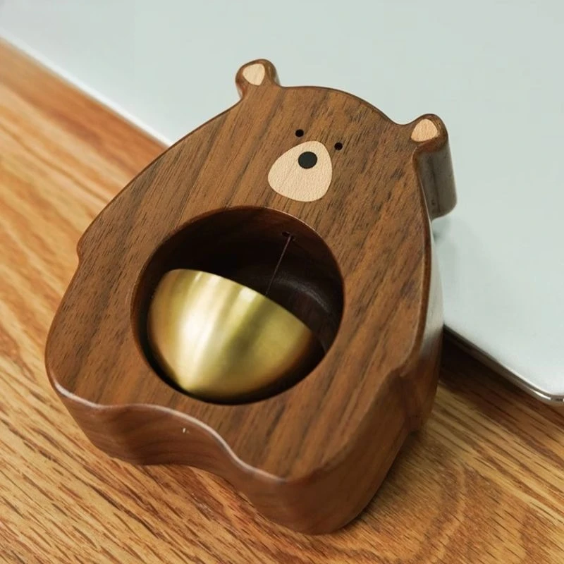 Bear door bell suction door copper bell refrigerator door sticker decoration
