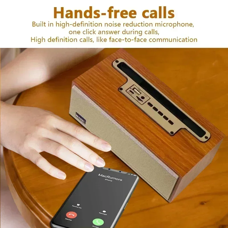 Drahtlose Subwoofer Remote Sound Multifunktions Holz System Bluetooth Lautsprecher TWS handy halter Tragbare FM Radio Dropship