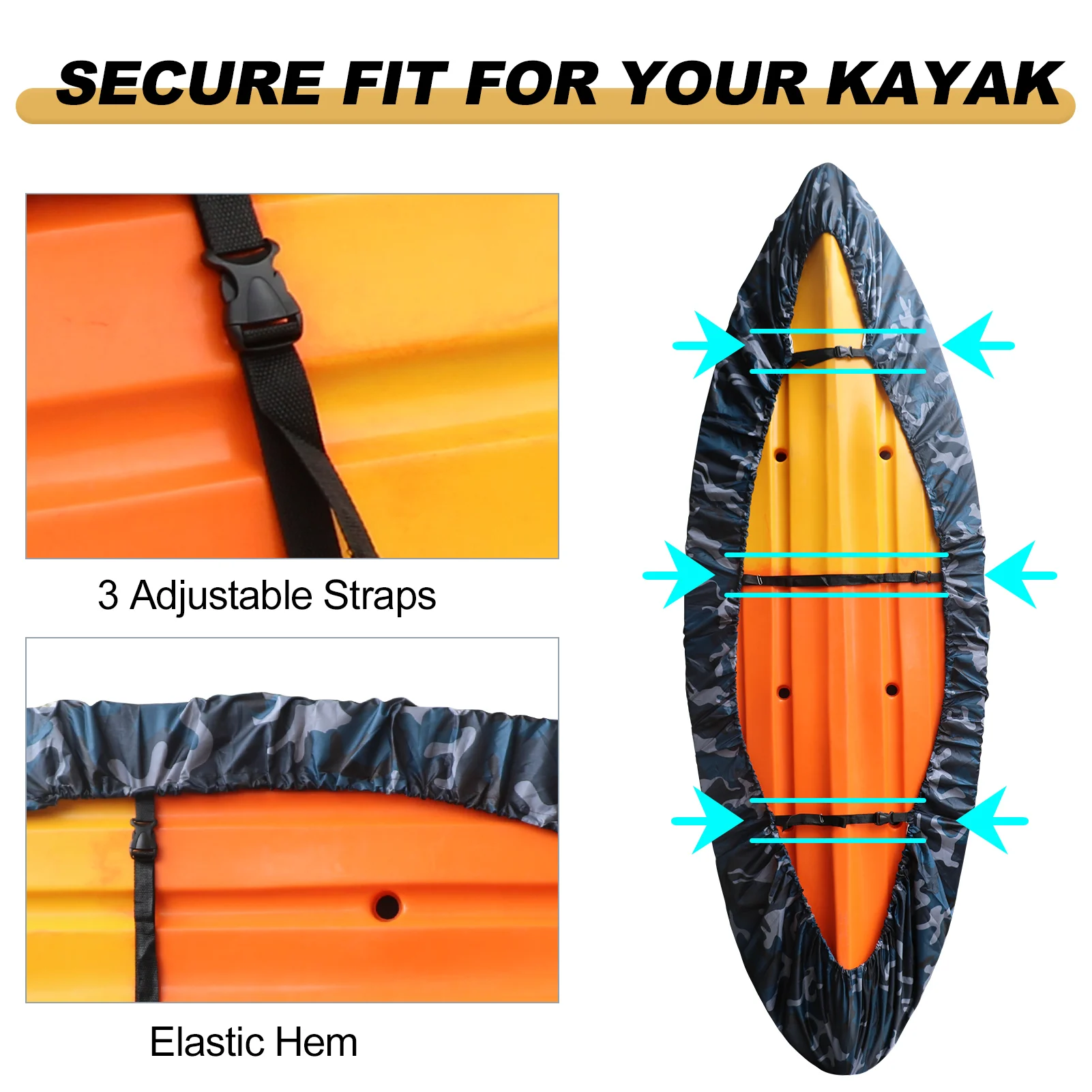 Professional Universal Kayak Cover Canoe Boat Waterproof UV Resistant Dust Storage Cover Shield Kayak Boat Canoe Storage Cover