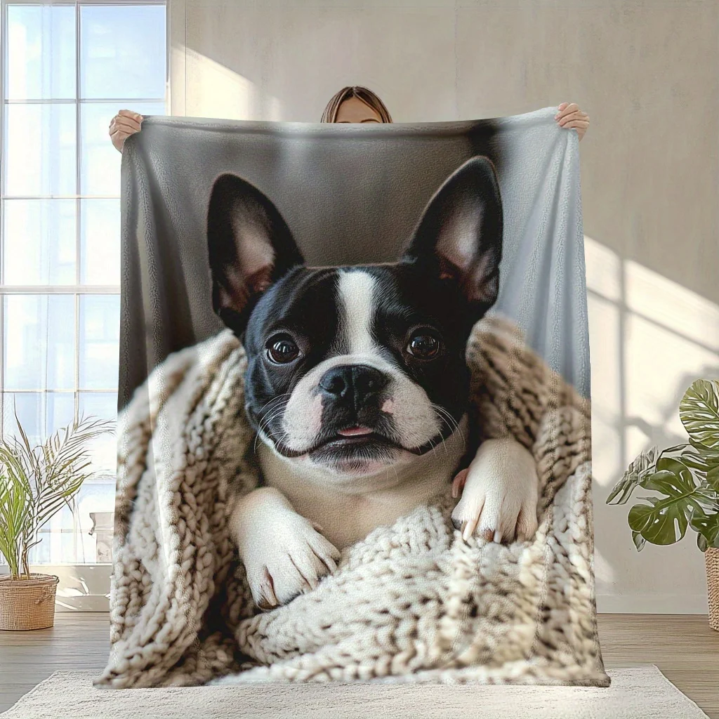 Fluffy Puppy Dog Photo Backdrop Blanket Pet Wrap Throw for Photography Props Cozy Puppy Comfort Gift for Dogs