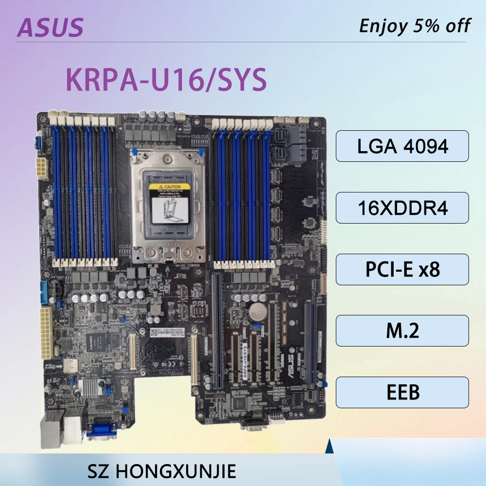 

ASUS KRPA-U16/SYS LGA 4094 Motherboard Support EPYC 7763 7742 75F3 7H12 7302 CPU 16XDDR4 3200MHz SATA3 M.2 EEB