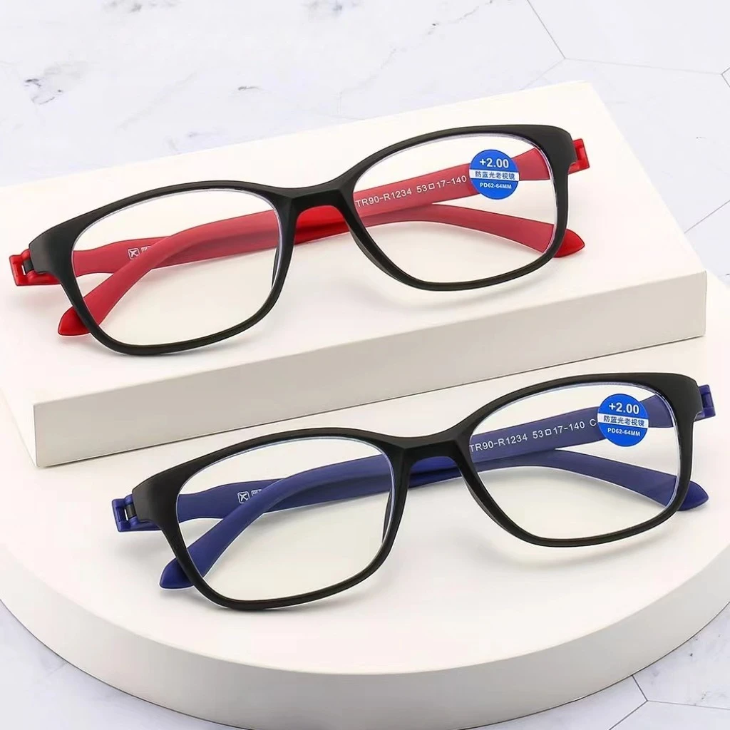 Retro-Presbyopie-Lesebrille mit quadratischem Rahmen für Männer und Frauen, ultraleichte Anti-Blaulicht-Computerbrille, 0 bis + 4,0