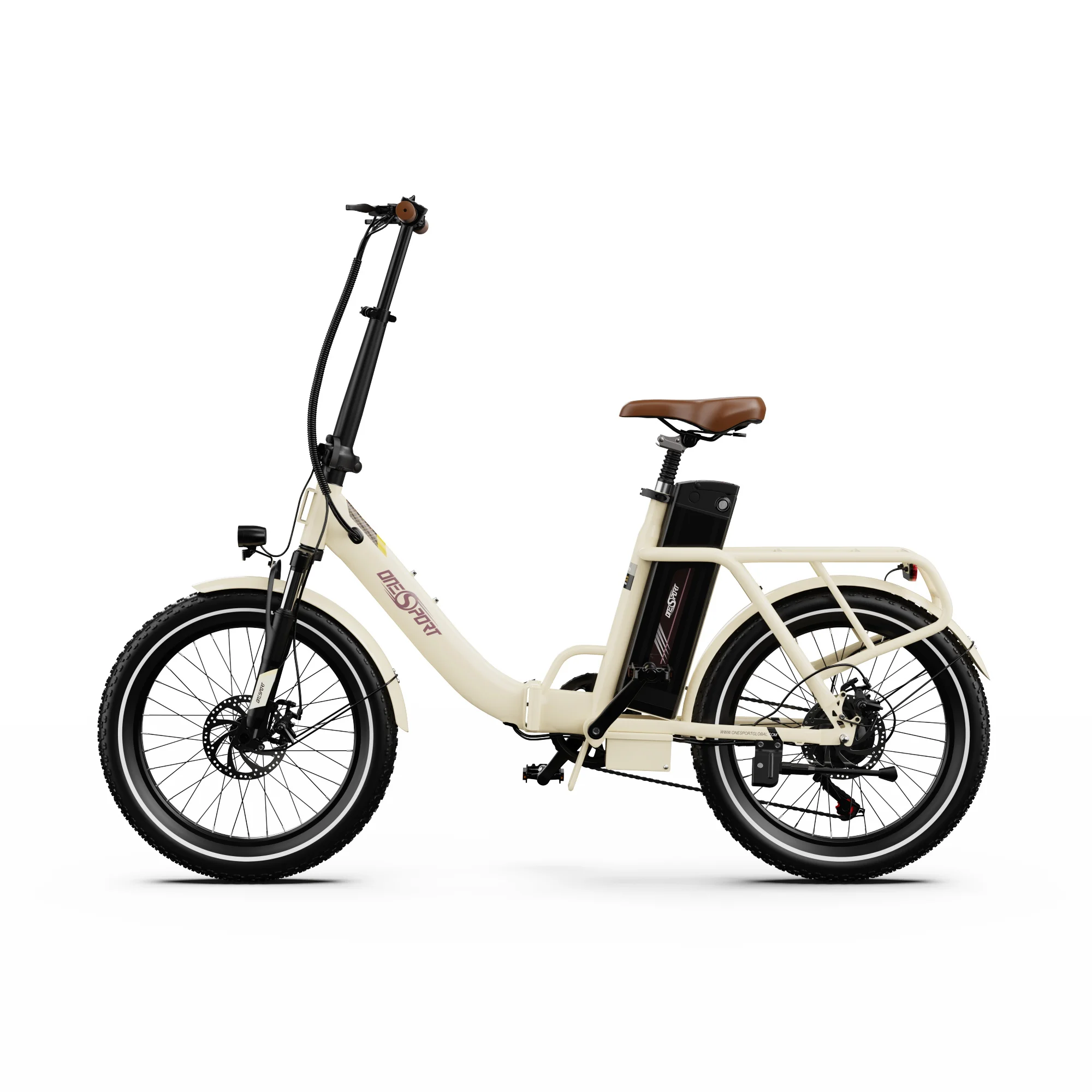 ONESPORT OT16-2 E-bike 250W motor 48V17AH accu dubbele vering opvouwbare elektrische fiets 20*3 inch banden elektrische fiets voor woon-werkverkeer