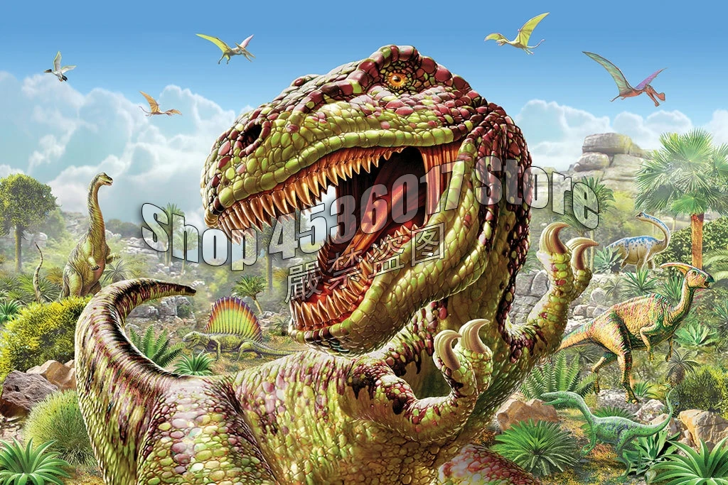 

T-Rex and Dinosaurs 5d Diy Diamond Painting Full Cross stitch kits Diamond Mosaic Art decoración hogar Christmas gifts ダイヤモンドアート