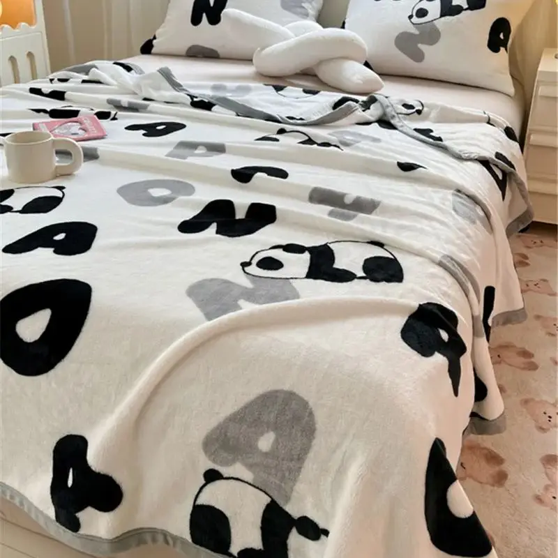 1pc Cartoon Style Blanket Warm Velevt Sofa Towel Multi Functional Blankets 담요 Winter Bedsheets Travel Shawl (No Pillowcase)