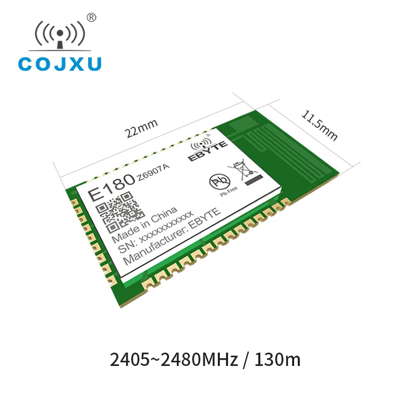 TLSR8269 Zigbee 3.0 Wireless Module 2.4Ghz 7dbm 512kb Flash 130m Range 3.3V PCB Antenna SMD cojxu E180-Z6907A Zigbee Module