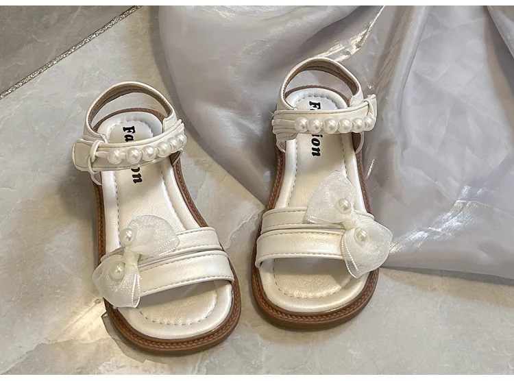 Mädchen Strandschuhe mit Offener Spitze Süße Spitzenschleifen Kinder-Sandalen Koreanischer Stil Vielseitig 2026 Sommer Neue Kinder-Freizeitschuhe Rutschfest – Detail 12