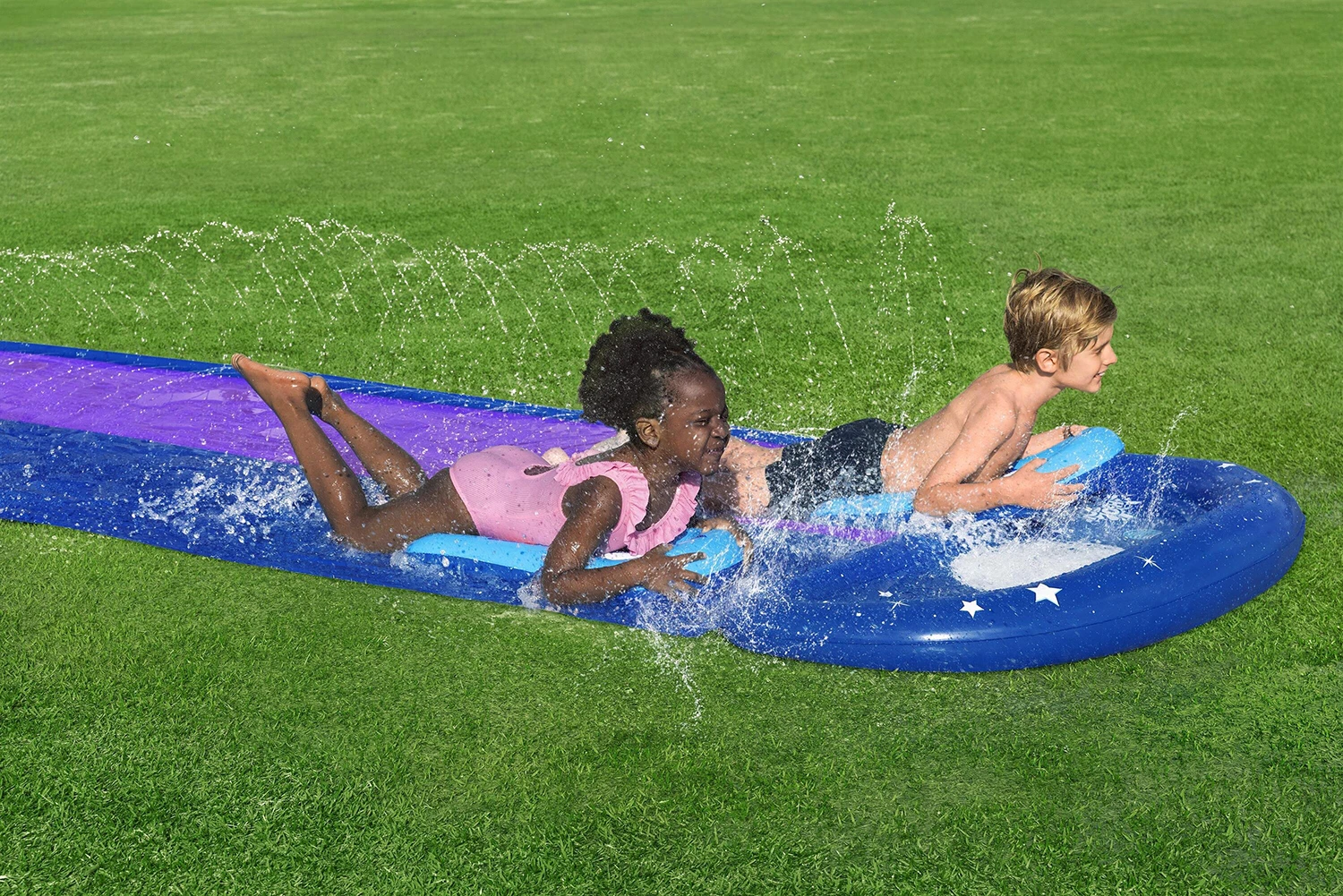 Verão ao ar livre água jogar brinquedos crianças gramado respingo de água slide piscina esteira fazer deslizar para 2 pessoas padrão espaço