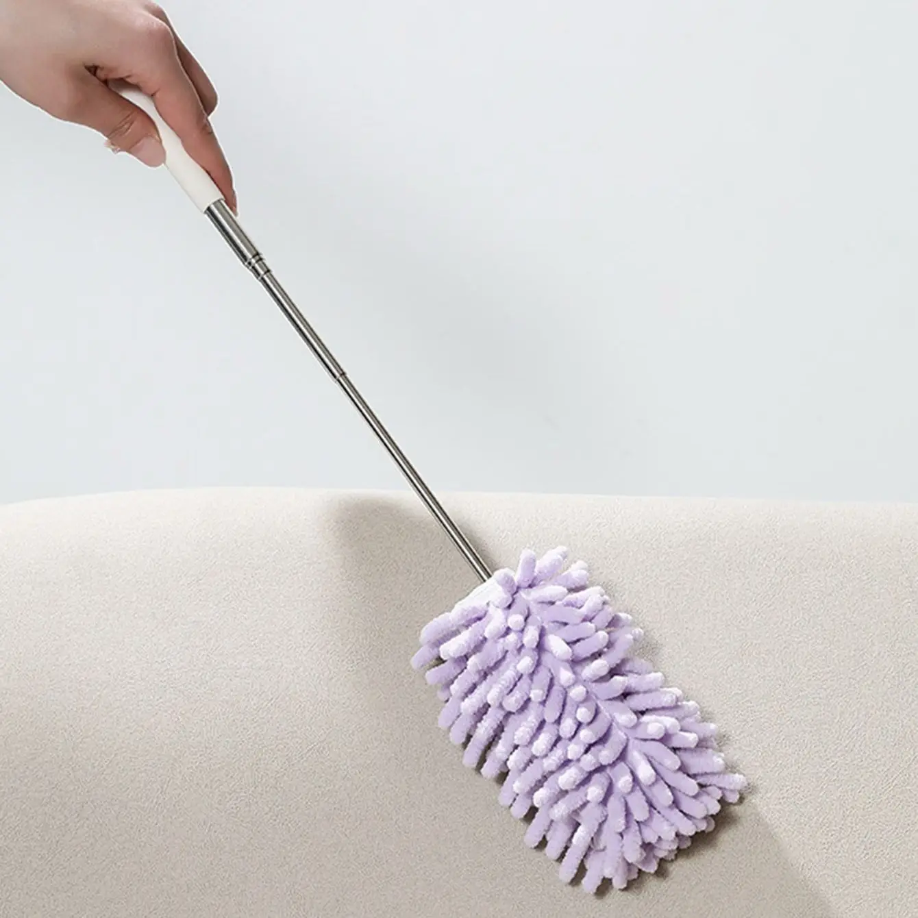 Telescopic Lengthen Duster Microfiber Chenille Home  Stainless  Removal Steel Dust Brush Ceiling Clean Multifunction