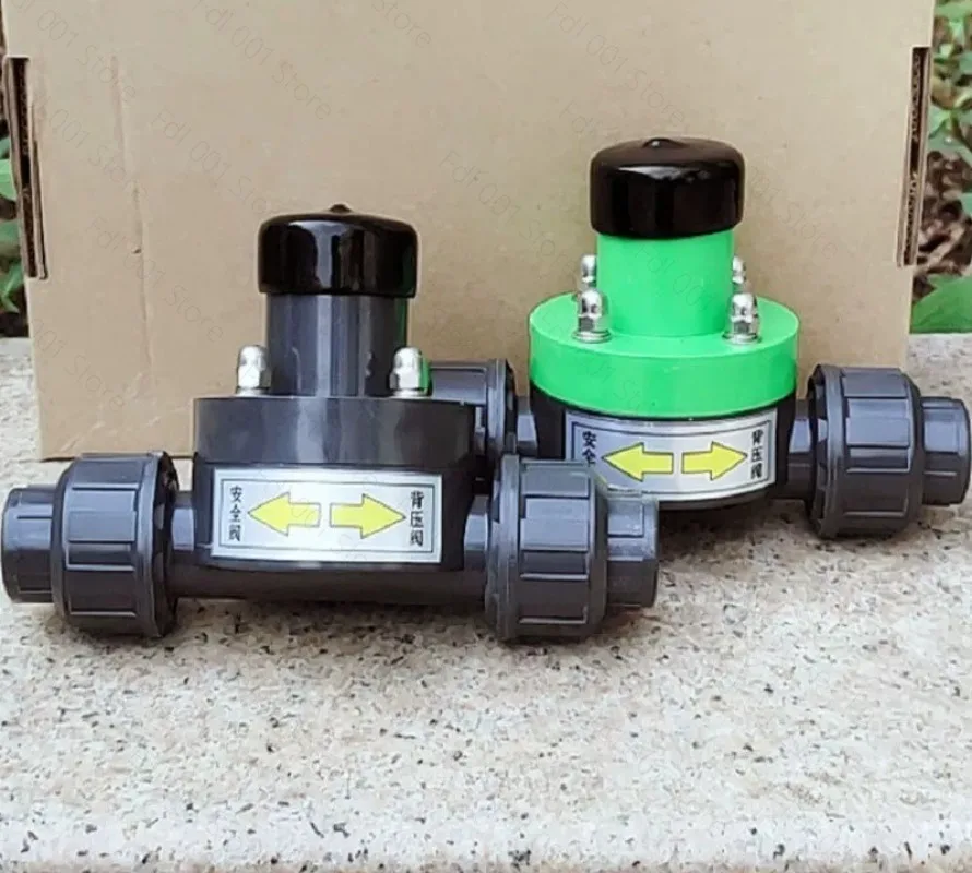 DN15/25 UPVC slipknot for metering pumps, plastic back pressure valve/safety valve