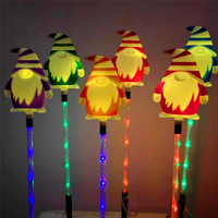 6pcs/lot Solar Santa Claus Lawn Solar Lights Outdoor Garden RGB Lights Waterproof Holiday Christmas Decorations LED Light  621