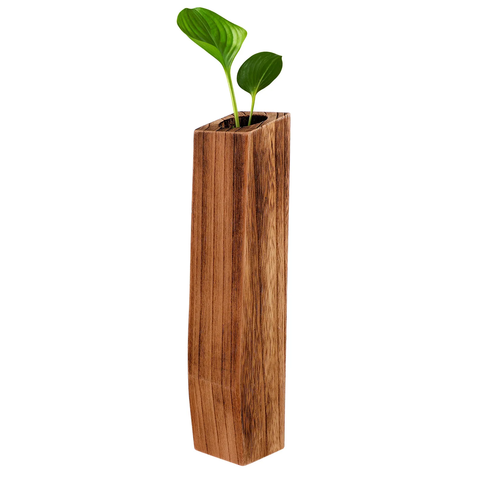Handmade Premium Wooden Vase Retro Elegant Desktop Decoration for Living Room Bedroom Office Home Decor Flower Arrangement