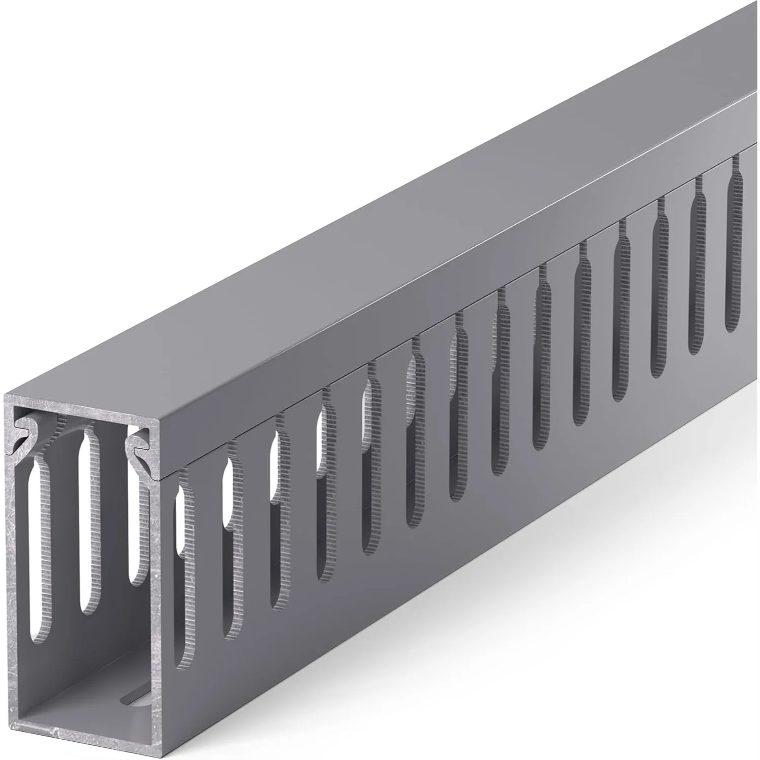 

Server Rack Cable Management Raceway 99in 6-Pack With Open Slot Wire Cover For Under Desk Computer Network Cords Grey