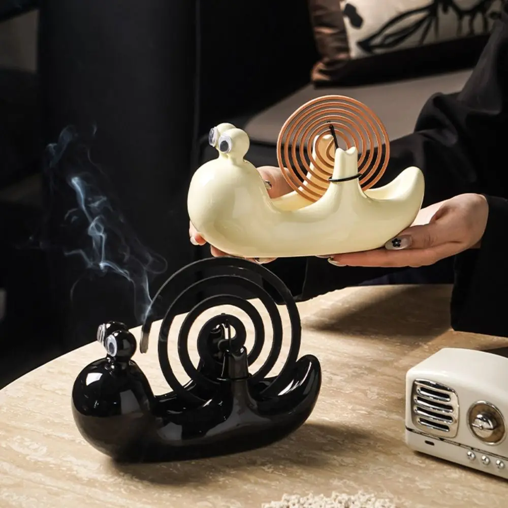 

Ceramic Snail Shape Mosquito Incense Rack Cute Modern Mosquito Coil Holder Anti Scalding Creative Mosquito Incense Base Patio