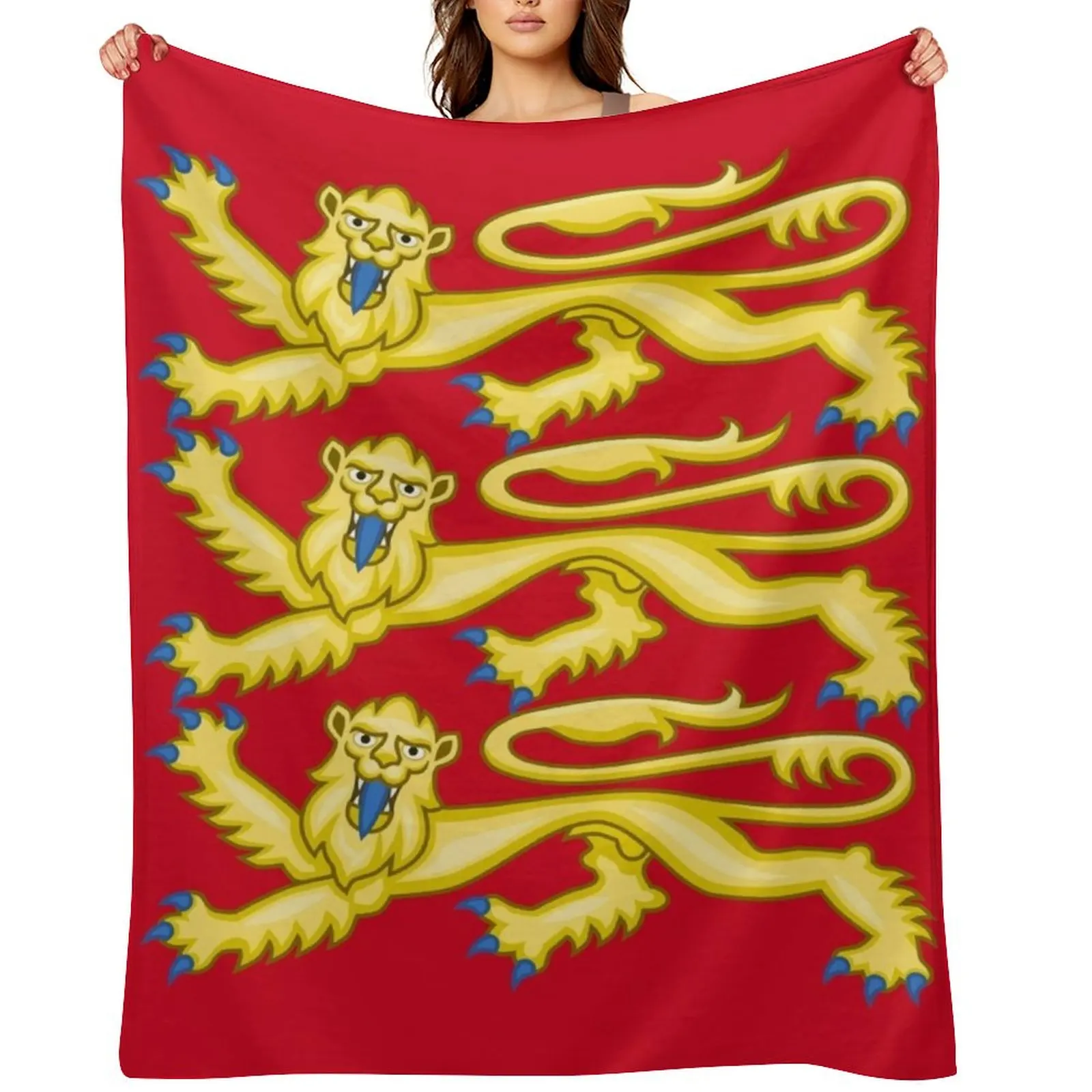 

Plantagenet Arms of England Throw Blanket Summer Beddings Luxury Designer Blankets For Sofas christmas decoration Blankets