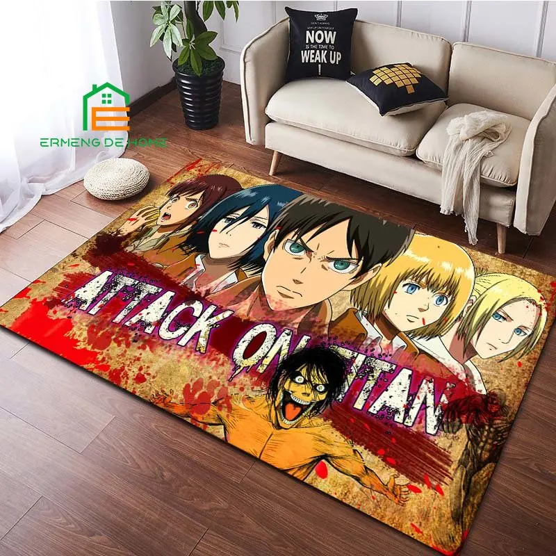 Anime Attack on Titan Rug for Bedroom Living Room Carpets for Kitchen Floor Mats Home Decor Non-Slip Floor Pad Rug 14 Sizes