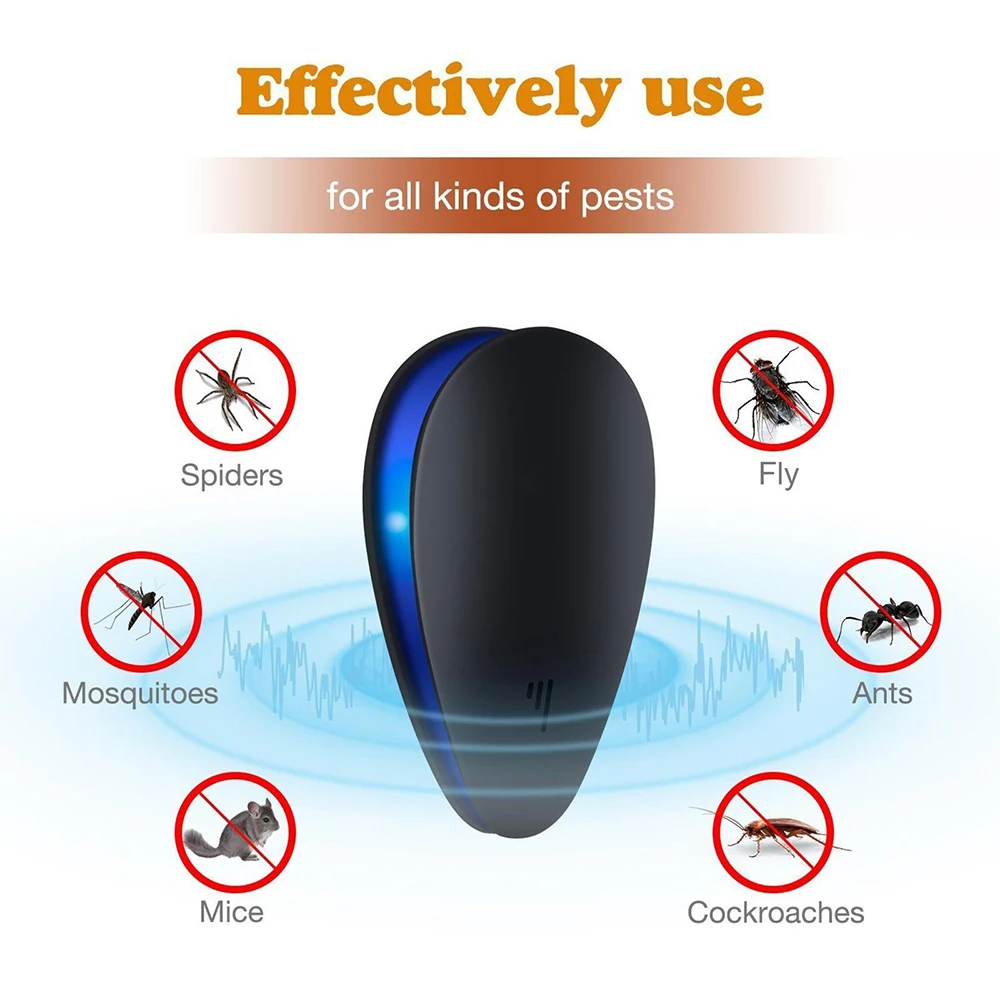 Ultrasonic Pest Repeller Anti Rodent Mice Cockroach Rat Spider Insect US/UK/EU Plug Mosquito Killer Electronic Repellent