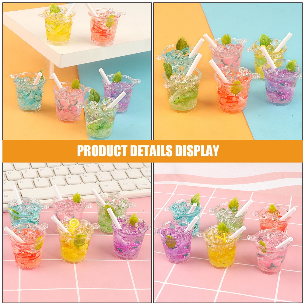 4 bottiglie di bevande simulate, bevande in miniatura, accessori decorativi per la casa in resina, mini set da cucina