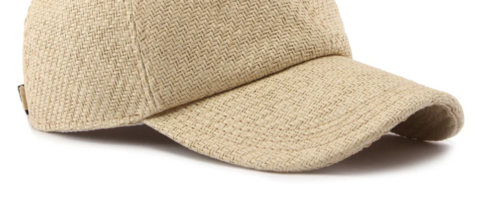 HT5124 Frühling Sommer Sonnenhut Kappe für Männer Frauen Atmungsaktive Stroh-Baseballkappe Unisex Verstellbare Modische 6-Panel Snapback-Kappe – Detail 7