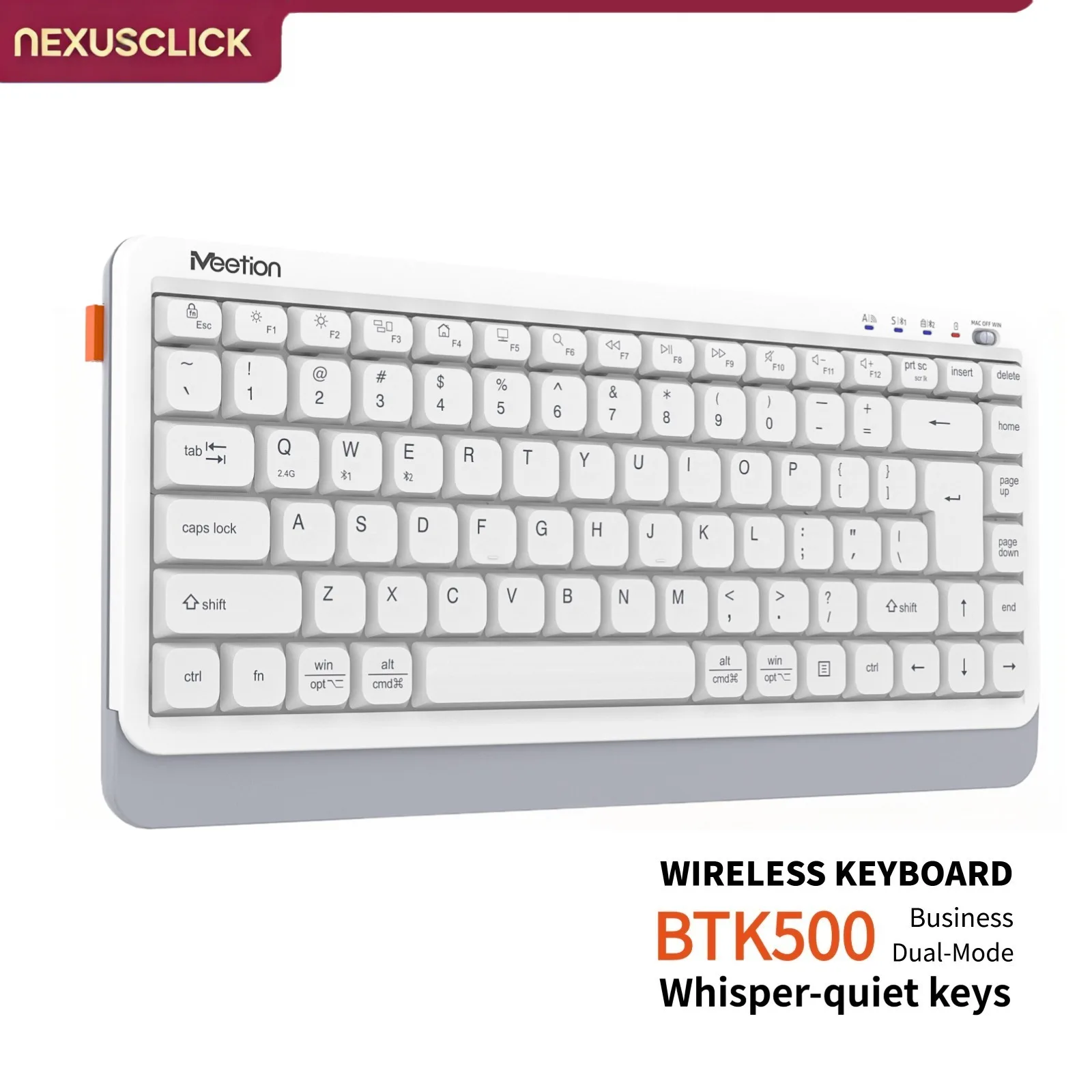 NexusClick 84 Keys Ultra Slim Wireless Keyboard,Dual Mode Rechargeable Low Profile Quiet Keyboard for PC Mac Business Office Use