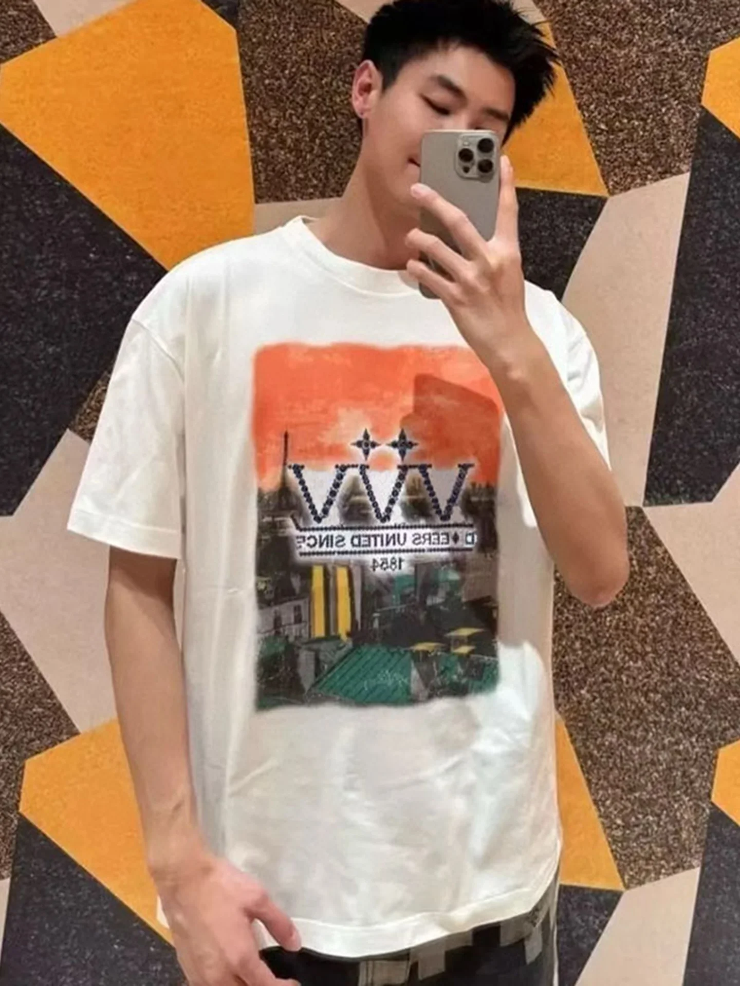 

Лето 2025: Модная брендовая свободная повседневная футболка из чистого хлопка с коротким рукавом, креативным забавным принтом, дышащая, с круглым вырезом.