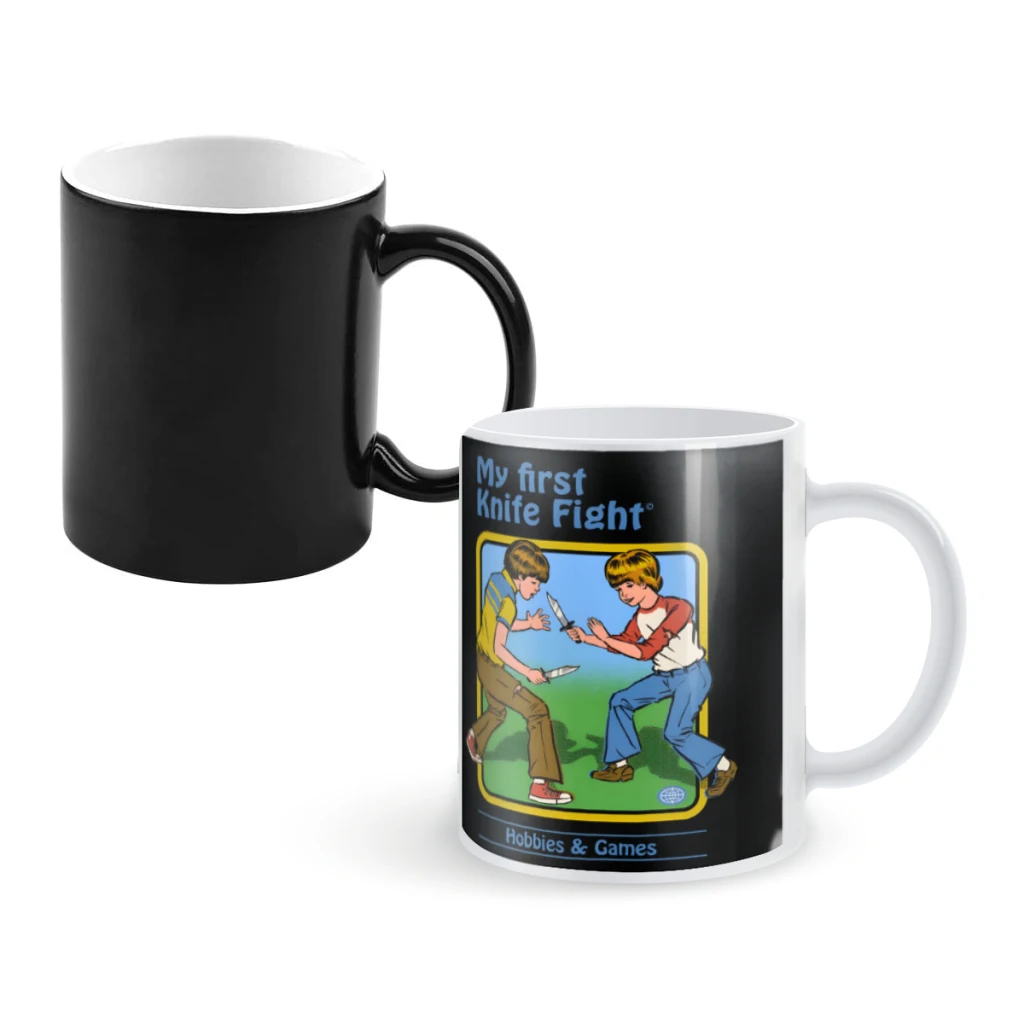 

My First Knife FightCoffee Mugs And Mug Creative Color Change Tea Cup Ceramic Milk Cups Novelty Gifts
