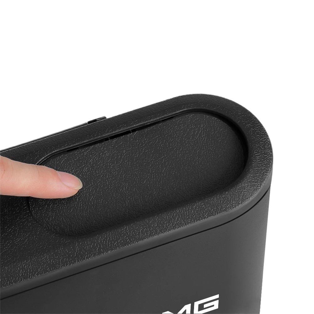 Portable Car Trash Can Hanging Garbage Storage Box Cup Holder For Mercedes Benz W204 W124 W201 W202 W212 W220 W205 GLA CLA AMG